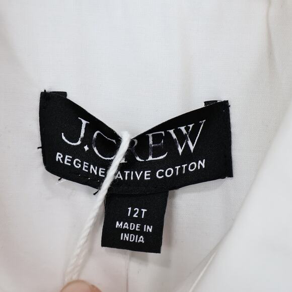 NWT J.Crew Elena Mini Shirtdress In 100% Cotton Poplin White Size 12 Tall - Picture 8 of 10